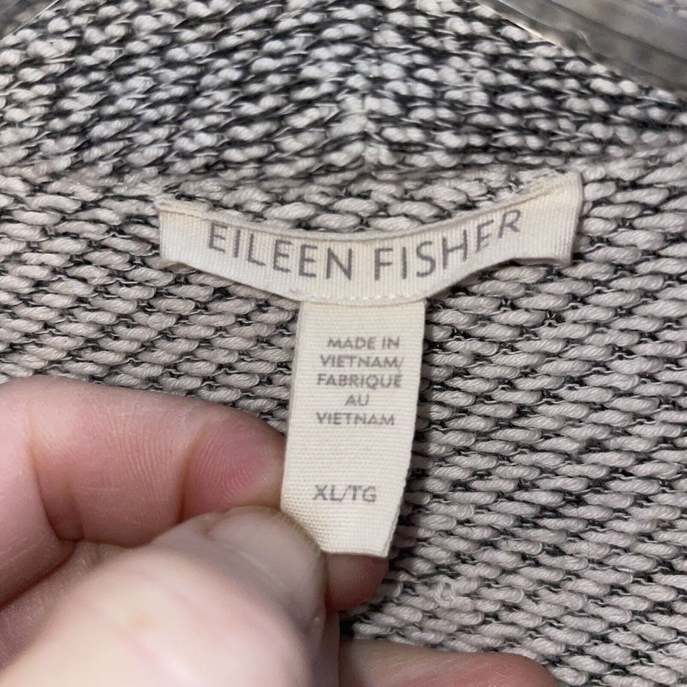 Eileen Fisher XL Organic Cotton Gray Open Front Woven Jacket - Picture 5 of 7